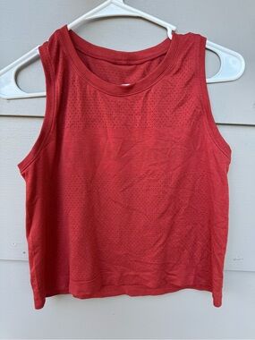 lululemon athletica Red Sleeveless Mesh Tank fits like a medium